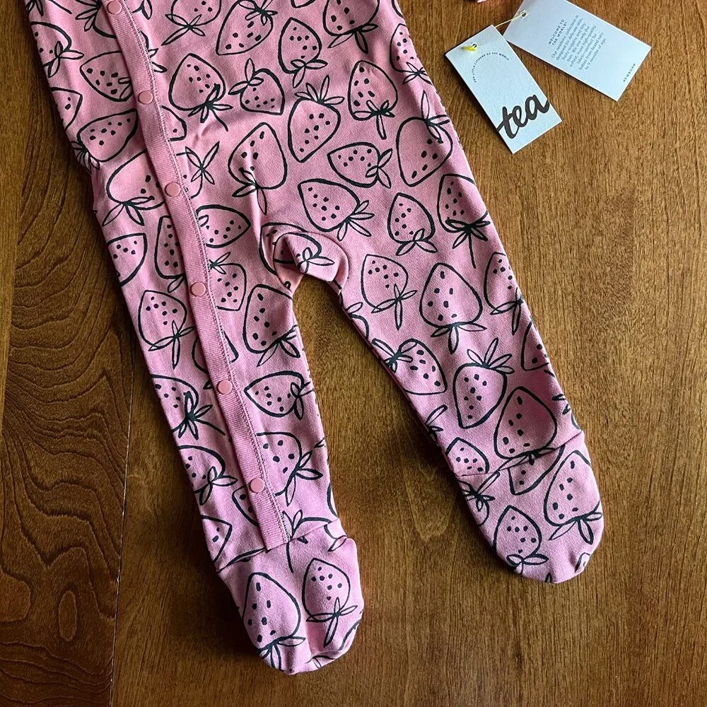 Tea Collection strawberry romper 3-6m NWT